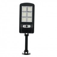 Lampa solara stradala 225 LED SMD, cu senzor de miscare, panou solar incorporat, brat de montare inclus si telecomanda cu functii multiple de setare a intensitatii luminoase si timpului de functionare Aden