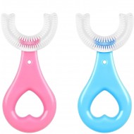 Periuta de dinti circulara U-Shape, pentru copiii de 3-7 ani, Albastra/Roz