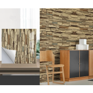 Set 10 x placi autoadezive pentru perete tip marmura, impermeabila, 60x60 cm, Caramida