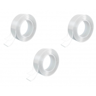 Set 3 benzi dublu adezive puternice, nanotape , 3 metri lungime cu 2.5 cm latime