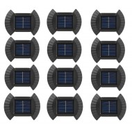 Pachet Promo: 12 lampi solare de perete cu lumina bidirectionala, 2 Led, lumina calda