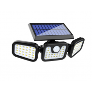 Lampa LED exterior, cu senzori de amurg, miscare si lumina, 3 capete reglabile, 74 x LED, 3 trepte intensitate