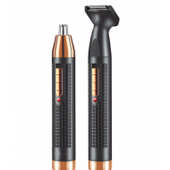 Trimmer portabil ProMozer 2in1 pentru nas,urechi,barba si mustata, negru