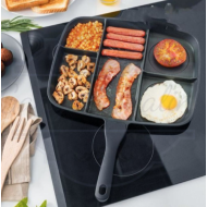 Tigaie grill cu invelis antiaderent non stick, 5 compartimente