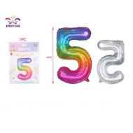 Balon aluminium,multicolor,cifra cinci,40CM,FB0824