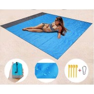 1 + 1 GRATIS - Covor plaja si picnic cu sac de transport, rogojina care indeparteaza nisipul, 200x150 cm, Aden