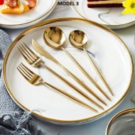 Set tacamuri 24 piese, stil portughez, otel inoxidabil
