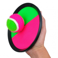 Set 2 palete cu minge, velcro, roz/verde