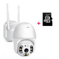 Camera de supraveghere WI-FI, de exterior, rotativ 360°, cu senzor de miscare + Card Memorie 32gb CADOU