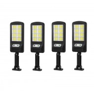 Set 4 Lampi solare stradale, cu senzor de miscare, putere 90 W, panou solar incorporat, cu functii multiple de setare a intensitatii luminoase si timpului de functionare Aden