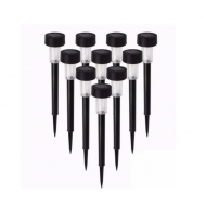 Set 10 Lampi Solare Pentru Gradina, tip tarus, IP 44, 32 cm, Plastic Negru
