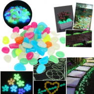 Pietre decorative Glowrock, multicolore, fosforescente, pentru gradina
