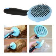 Perie pentru curatarea blanii animale caini si pisici, autocuratare,masaj  cu buton