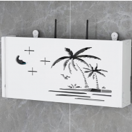 Suport router wireless pentru mascare fire si echipament WIFI, alb