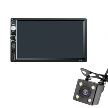 Ecran, Player auto 7018b, 2din, negru, radio fm, camera de vizualizare spate