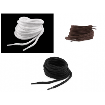 Set 3 Sireturi rotunde din bumbac, lungime 100 cm, Negru/Alb/Maro