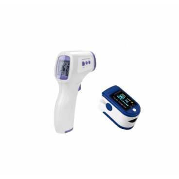 Pachet promotional termometru noncontact, cu infrarosu + pulsoximteru pentru masurarea oxigenului din sange, cu ecran lcd . Aden