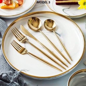 Set tacamuri 24 piese, stil portughez, otel inoxidabil