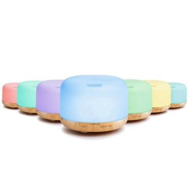 Difuzor aromaterapie cu ultrasunete, capacitate 300ml, LED 7 culori Aden