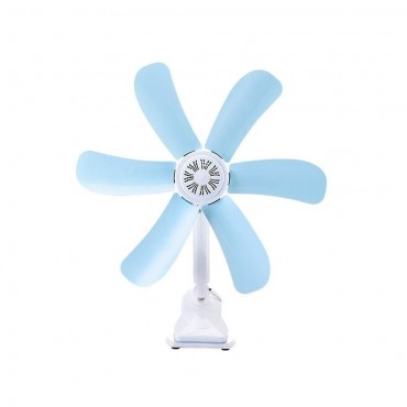 Ventilator Portabil cu Cleste Articulat | 6 Palete Detasabile 40cm | Rotire 300° | Cablu 1.2m cu Intrerupator | ABS | Alb-Albastru
